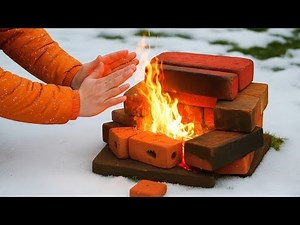 I Built a Powerful 2-in-1 Stove! Simple Brick + Cement Smokeless Wood Stove for Winter Heating