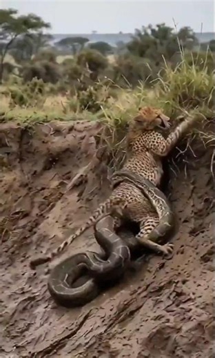 cheetah vs giant phyton #animals #cheetah #phyton #vshort