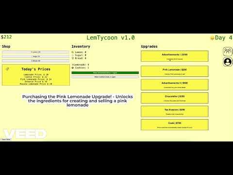 LemTycoon - Experience running a complex profitable lemonade stand online! #tycoon #gamedev #gaming