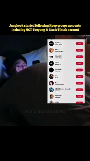 Jungkook following many Kpop groups on Tiktok💜#bts#jungkook#jungkookedit#kpop#viral#trending#shorts