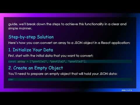 How to Convert a React Array to a JSON Object with the Same Key and Value