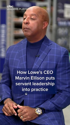 Lowe's CEO Marvin Ellison says his definition of leadership was shaped long before the boardroom — watching his father put his family first at the dinner table. That idea of servant leadership, he says, still guides every decision he makes today: start with employees, then customers, then the community. Ellison believes serving people isn't just the right thing to do — it's how you build a sustainable business. Question: Who showed you what leadership really looks like — and what did you learn f
