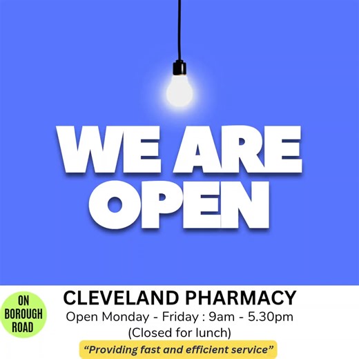 ✴️ Cleveland Pharmacy (previously Rowlands) is located at 169A Borough Road, Middlesbrough TS1 3RZ 👉 Free parking available in car park behind the chemist 📍 We are next to the doctors surgeries on Borough Road. 👉 Free Reliable Prescription Delivery Available Throughout Middlesbrough ✴️ Why use Cleveland Pharmacy❓️ ✅️ Quick Service ✅️ Friendly and Helpful Staff ✅️ Organised & Professional ✅️ Offering Fast, Friendly, & Reliable Service. ✅️ Free Reliable Prescription Delivery Available. ✴️ We ar