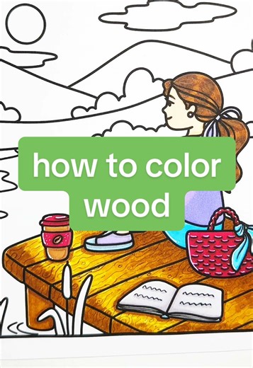 Wood Coloring Tutorial 💕 Comment if you’d like to see more coloring tutorials or tips ✨ Coloring page from the Living My Best Life coloring book | Amelia Green Markers used: Ohuhu 320 Honolulu B Series If you have any specific requests on which tutorials to make or which pages to color, leave a comment! 💚 Follow for relaxing coloring videos, new releases, tutorials, tips and much more! Share your colored pages 🥹 - #ameliagreencoloring #coloringtutorial #coloringinspo #coloringbook #coloringti