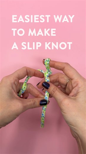 Yarnspirations on Instagram: "There are dozens of different ways to make a slip knot. Some are slightly more complicated than others. This method is not only one of the fastest, but virtually fool-proof! Yarn: Bernat Fab! Available now in select @walmart locations! #CrochetTip #Crochet101"