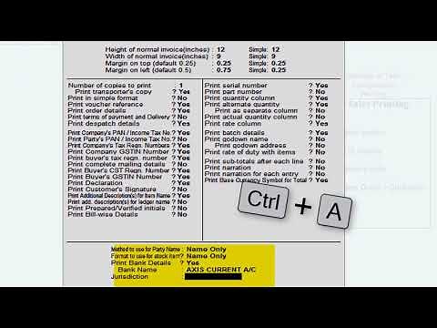 how to add bank details in tally GST invoice