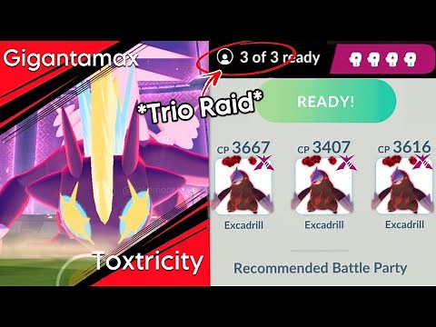 *TRIO* Gigantamax Toxtricity Raid (Max Battle) Pokemon GO.