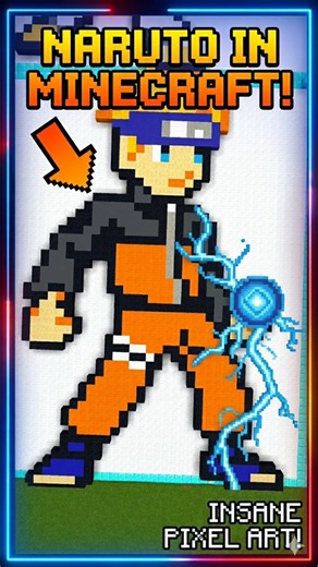 NARUTO in Minecraft! 🧡🌀 #Minecraft #Naruto #SandArt Make #indianflag #minecraftsandart #pixelart