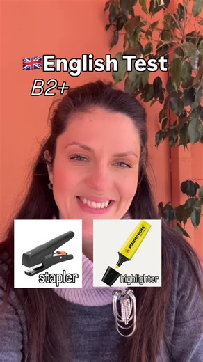 Anastasia ✨ English Teacher ✨Mom life on Instagram: "🇬🇧English Test . . Which one? . . Script⬇️ This is a compact, functional item that’s commonly found in professional or academic settings. It serves a practical purpose rather than a decorative one, and it’s typically used only when a specific task needs to be completed. As the action progresses, its role becomes more apparent: it doesn’t alter the visual appearance of a page, but it does fasten multiple sheets together so they remain securel