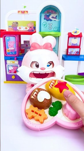 Pink Rabbit Eats Lunch Box Set Toys, Satisfying Unboxing Mini Kitchen Set ASMR