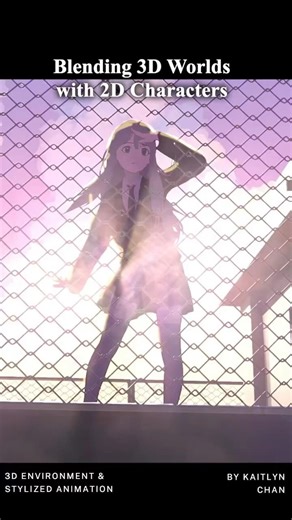 3D World with 2D character in blender