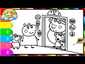 Draw and Color Peppa Pig family | Adventures With Peppa Pig | Peppa Pig Coloring Book