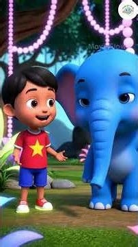 🐘 Blue Elephant Dance with Harshu | Cute Animal Cartoon | Harshu Kids Planet