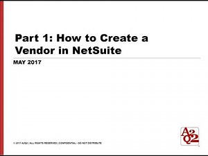 100 | How to Create a Vendor in NetSuite