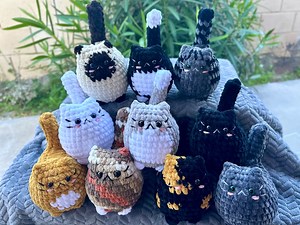 Crochet Cat Plushie, Soft Chubby Kitty Stuffed Animal - Etsy