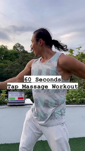 Try this 60 second tap massage workout to vibrate your entire body to increase energy flow and circulation so you can feel better immediately. | Mike Chang