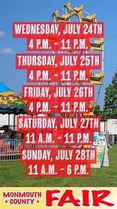 The #MonmouthCounty Board of County Commissioners and government officials have officially kicked off the first of five fun-filled days of the #MonmouthCountyFair at the East Freehold Showgrounds! The Fair will be open today until 11 p.m., Thursday and Friday 4 p.m. – 11 p.m., Saturday 11 a.m. – 11 p.m., and Sunday 11 a.m. – 6 p.m. Come check out all the great entertainment we have to offer! For more details about the fair please visit: https://ow.ly/UkN050SJJpA | Monmouth County Government