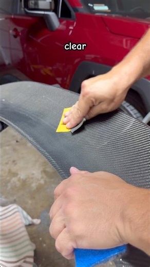 This carbon fiber had failing clear so we started the restoration process #carbonfiber #restoration