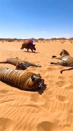 “Wild Pig Police Siren Prank on Sleeping Tigers 🐗🚨🐯😂 | Ultra-Realistic POV #shorts”#wildlife