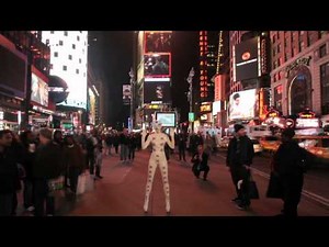 Tiffany Trenda Performance Artist Performing Body Code at Times Square