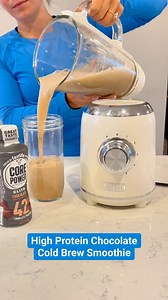 💪High Protein Smoothie💪 Mix Core Power Chocolate, a banana and cold brew for a high-protein chocolate cold brew smoothie. With protein to build muscle and a creamy taste, it’s the delicious recovery you deserve after your workout. #ChampionYourRecovery #CorePower | Core Power