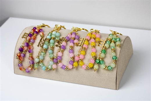 Colorful Angel Numbers Beaded Keychain Bag Charm With Gold Plated Charms | Glass Beads | 18k Gold Filled Spacer Beads | 8mm | 6 Inches - Etsy