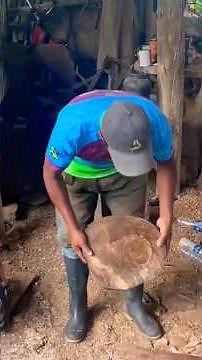 increíble batea hecha a mano con motosierra! #carpintería #wood #tornocnc #woodscraft