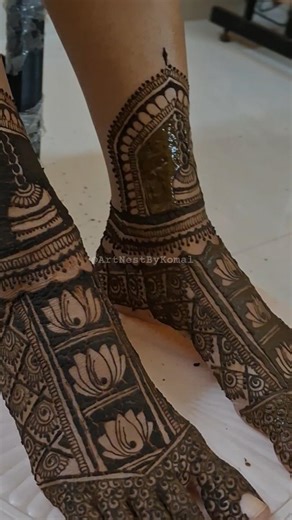 Bridal Henna mehendi Tutorial for feet✨️ #hennadesign #mehendi #bridal