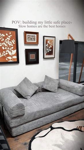 Lux Casa on Instagram: "Quiet moments of building a home 🖤 Modular sofa, designed to move with life. From sofa to bed, from everyday comfort to a space to unwind. Easy to assemble. Easy to reconfigure. Even easier to love — especially for small spaces. Sometimes, home is built one piece at a time."