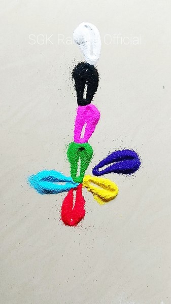 💙😎🦋Easy Rangoli Design For Beginners how to make easy and beautiful rangoli simple rangoli#subscribe