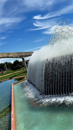 76 reactions | The upside-down waterfall at EPCOT’s Imagination Pavilion is one of the most relaxing spots on Disney property | Theme ParkLife | Facebook