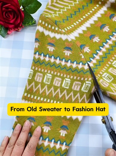 DIY Cozy Hat from Old Sweater: Sewing Tutorial