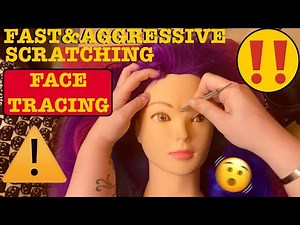 ASMR|⚠️EXTREME FAST AGGRESSIVE HEAD/FACE SCRATCHING. EAR MASSAGE, FACE TRACING/TAPPING. Soft spoken