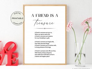 Friendship Poem, Printable Friend Poem, Best Friend Poem, Friend Gift Idea, Friend Quote Print, A Friend is a Treasure, Digital Download - Etsy Canada