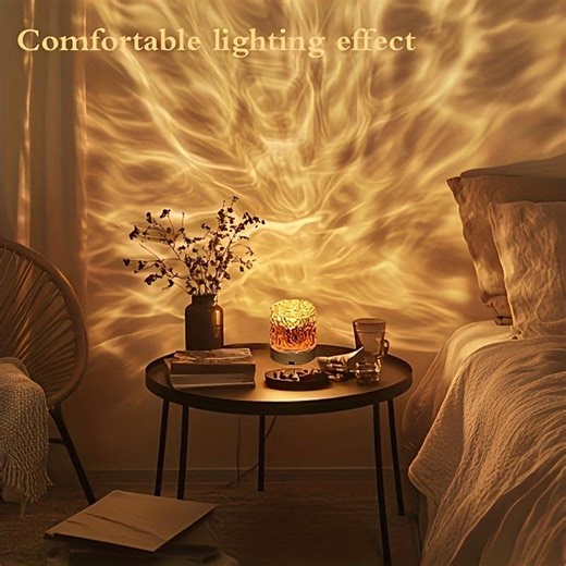 16 Color Water Wave Projector Lamp – USB LED Ocean Night Light for Bedroom Decor - Etsy