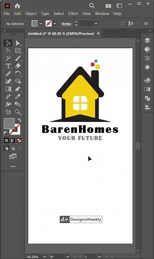Easy Home Logo Design Tutorial Realestate Logo House Logo Design Process #illustrator