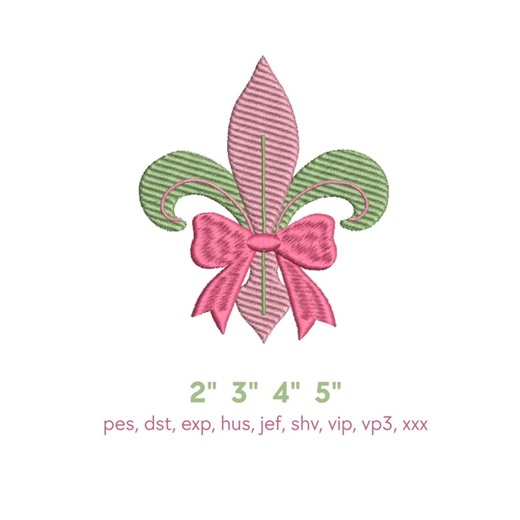 Fleur De Lis With Bow Embroidery Design | Mardi Gras File (digital Download) - Etsy