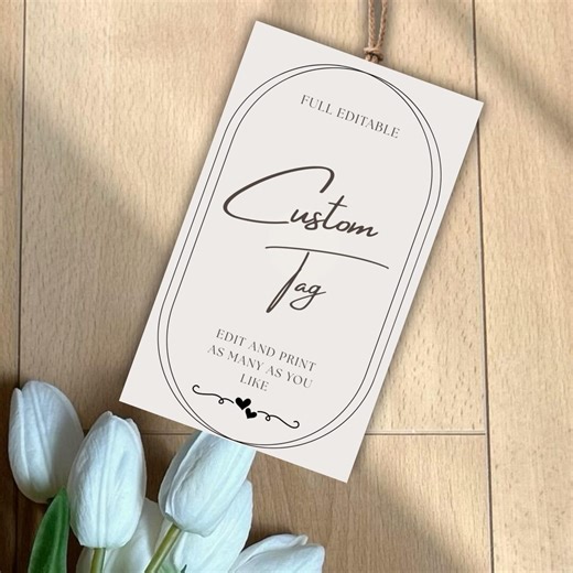 Editable Gift Tags Template, Calligraphy Favor Labels for Wedding, DIY Text, Instant Download - Etsy