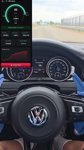 AccelTrack 0-100 Golf 7R launch contro under 5s