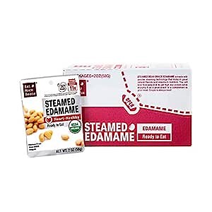 【Eat More Beans】STEAMED EDAMAME- Heart-Healthy, steamed bean, healthy salad toppings, plant-based protein, vegan, organic, non-GMO, Organic soybeans, edamame snack(2oz, 10packs)