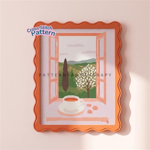 Cottage Motif Cross Stitch Chart Pattern Template PDF - Etsy