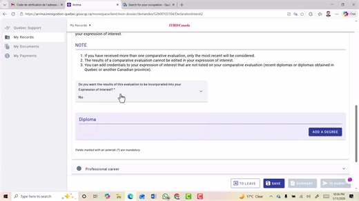 How to Submit EOI in Arrima Portal, Quebec, Canada Part 20 | ITBD.Canada