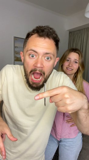 Nail Through Finger Magic Trick! 😱 | Luca Gallone