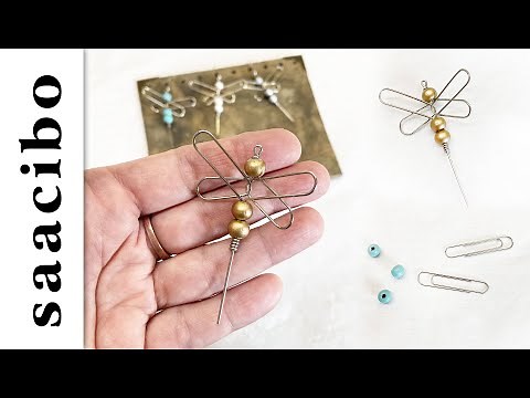Dragonfly Charm With 2 Paper Clips & 3 Beads Step By Step #charms