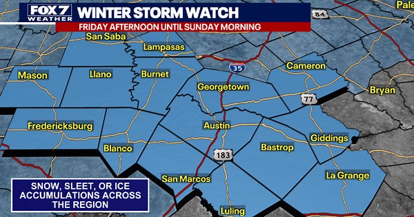Austin weather: Winter Storm Watch issued as Arctic blast set to arrive