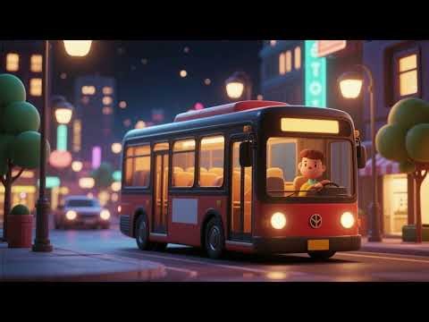 Night Bus City Lights 🚌🌃✨ | Bedtime & Relaxing Kids Song