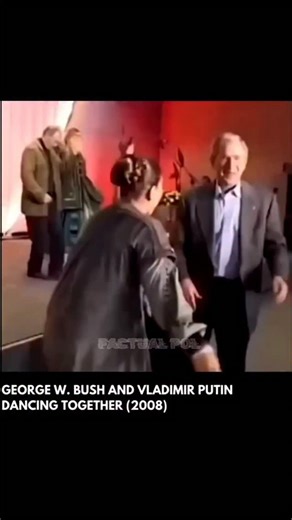 factual_pol. on Instagram: "former U.S. President George W. Bush and Russian President Vladimir Putin participating in an impromptu Russian folk dance during a dinner event at an official visit to Sochi, Russia, on April 5, 2008. The footage captures a rare, informal moment between the two leaders during a period of complex U.S.-Russian relations, shortly before the 2008 Russo-Georgian War. The video was later released by the Kremlin in January 2020 as part of an archival project to mark Putin's