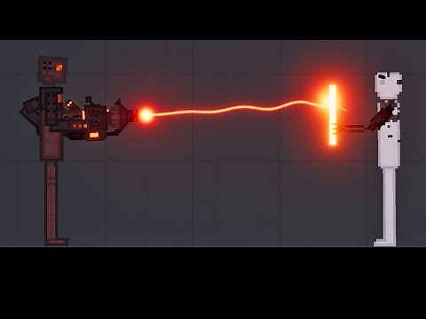 Android with Heatray Attack Humans in People Playground