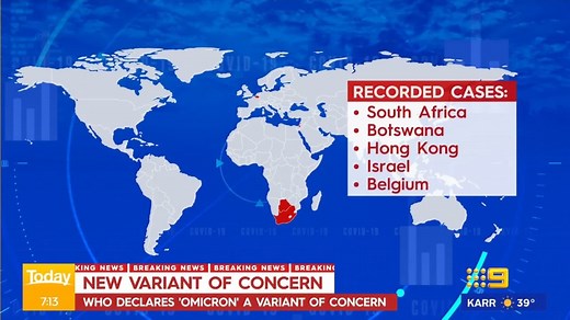 178K views · 1.8K reactions | The WHO has just given a name to a concerning new COVID-19 variant, calling it ‘Omicron’. South Africa, Botswana, Hong Kong, Israel, and Belgium are among the list of countries that have already recorded a case. #9News | Nightly at 6pm | 9 News | Facebook