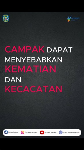 Kemunculan Kasus Campak dan Rubella di Bontang memerlukan tindakan cepat! Ini bukan hanya imunisasi rutin, tapi Outbreak Response Immunization (ORI) imunisasi massal —perisai kolektif kita untuk memutus rantai penularan. AJAK ANAK, CUCU, KEPONAKAN SEGERA! Pastikan anak-anak usia 9 bulan s.d. kurang dari 16 tahun yang tinggal atau bersekolah di wilayah Tanjung Laut dan Berbas Tengah mendapatkan Vaksin Campak Rubella (MR/MMR) tanpa memandang status imunisasi sebelumnya, ayo kita bentuk Kekebalan K